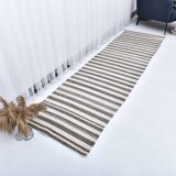 brown cream wool runner kilim , kilim for corridor  76x268 cm