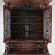 Antique neo-baroque display cabinet carved in walnut, Italy, 19th century