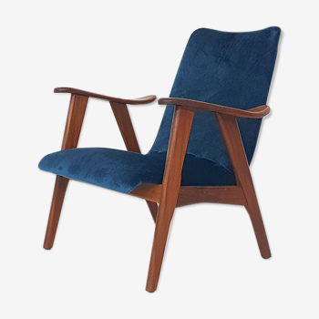 Fauteuil en velours, Louis van Teeffelen pour Webe, Pays-Bas, années 1960