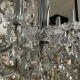 Chandelier 35 Murano glass lamps and crystal tassels D120cm