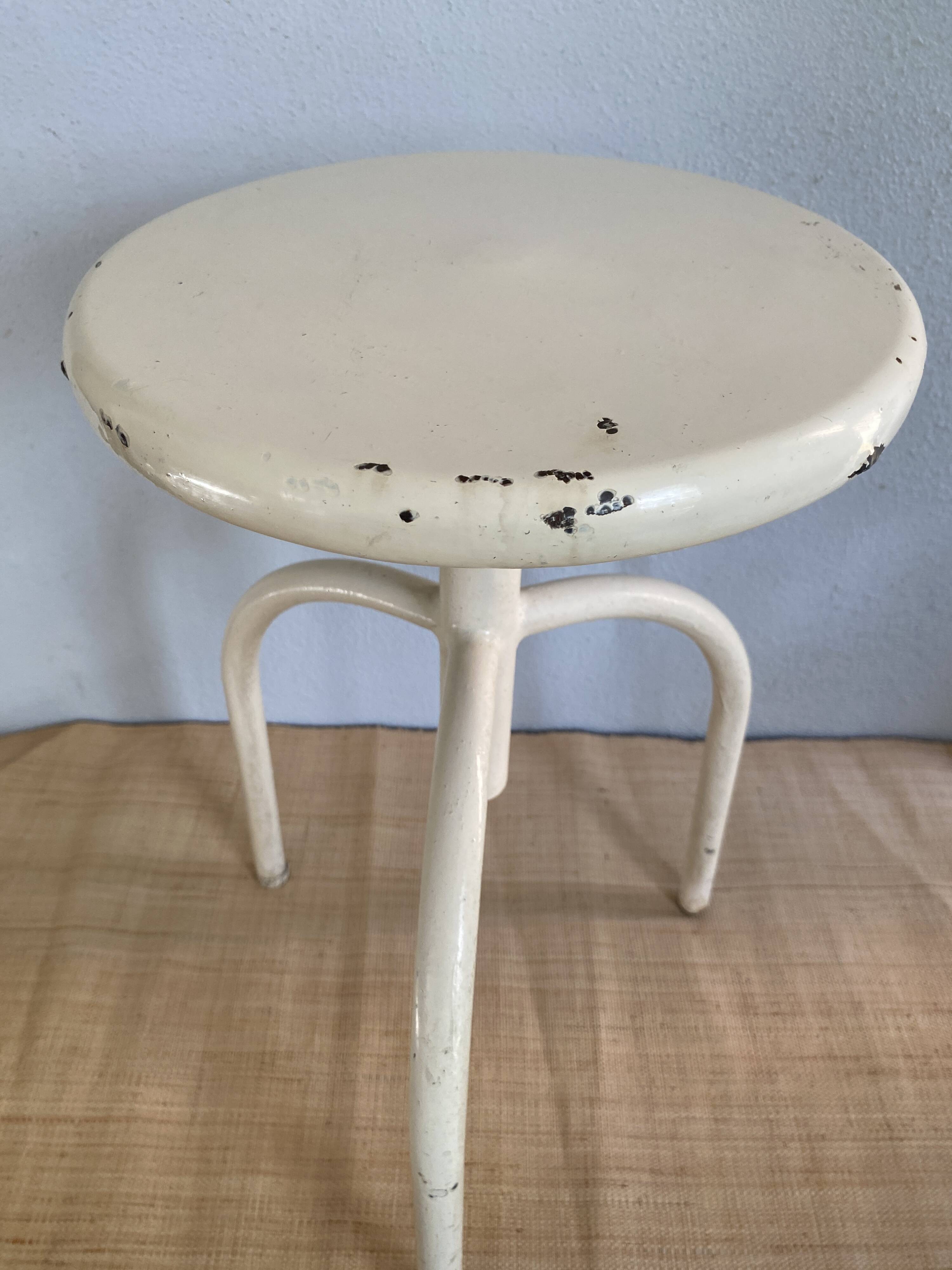 Adjustable metal pharmacy stool