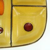 Ceramic compartmentalized dish - St-Clément France - vintage 70s