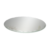 Ancien grand miroir rond, à poser, biseauté, art déco, années 40 50