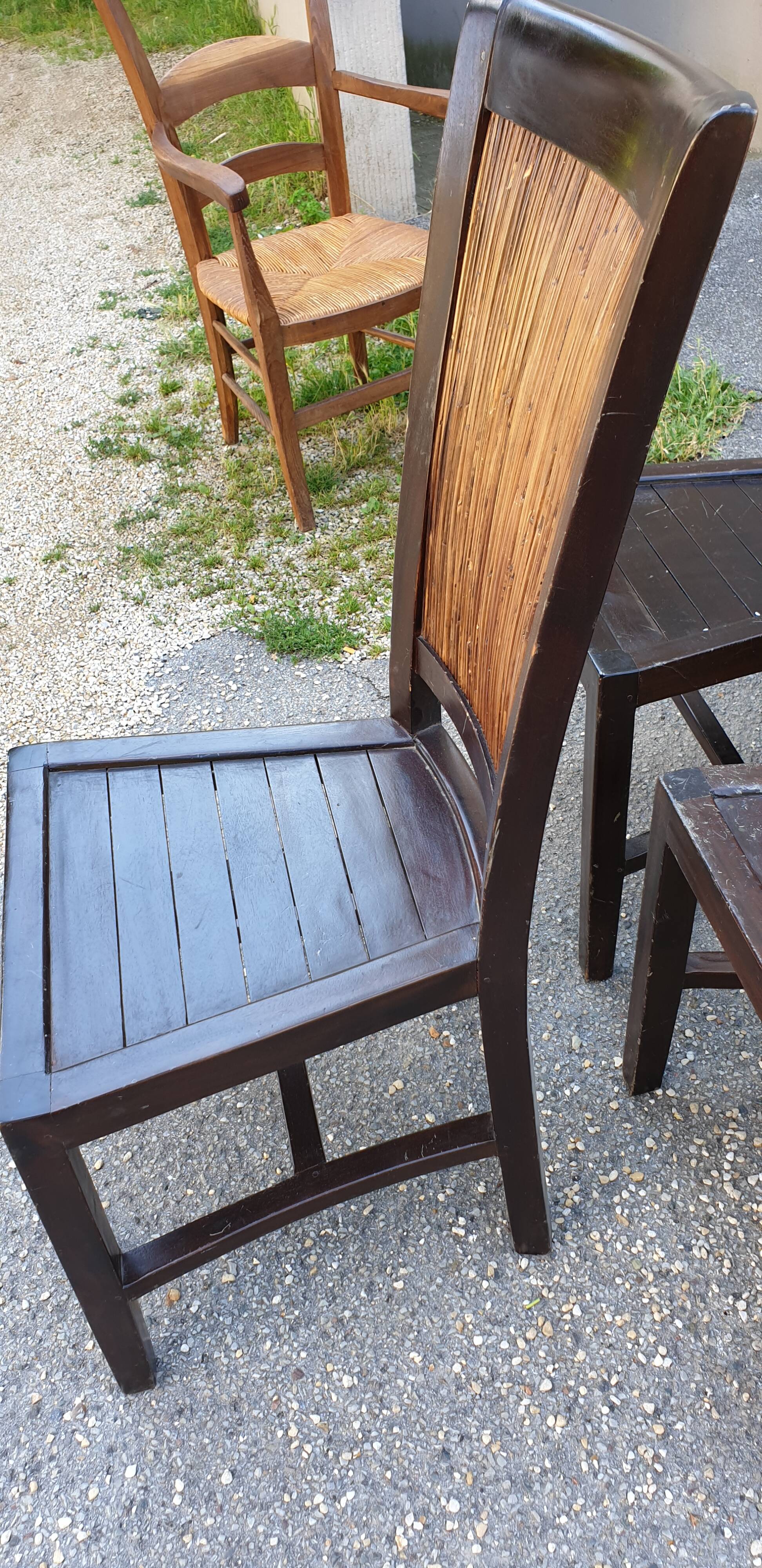 6 chairs peacock and wood