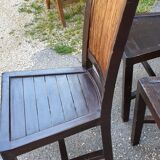 6 chairs peacock and wood