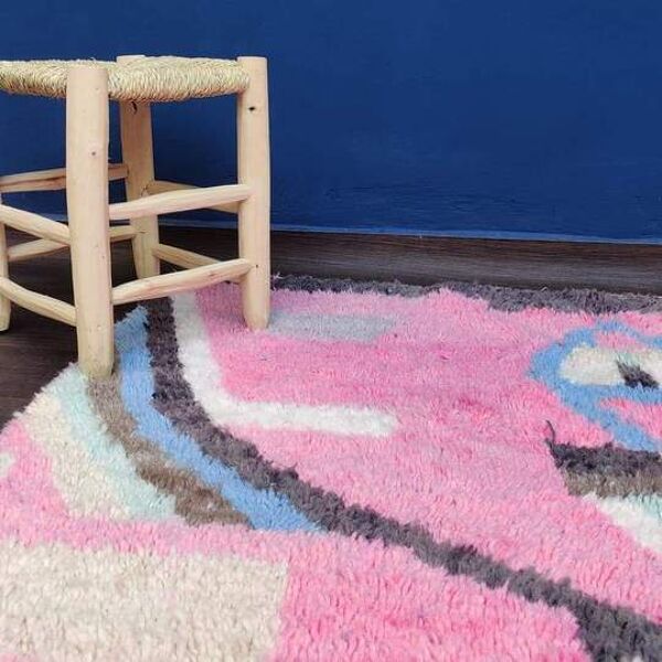 Tapis Berbère marocain Boujad Rose 150 X 240 Cm