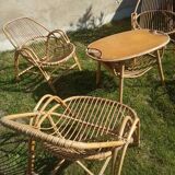 Vintage rattan table and chairs