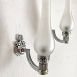 Pair of vintage silver fish wall lights