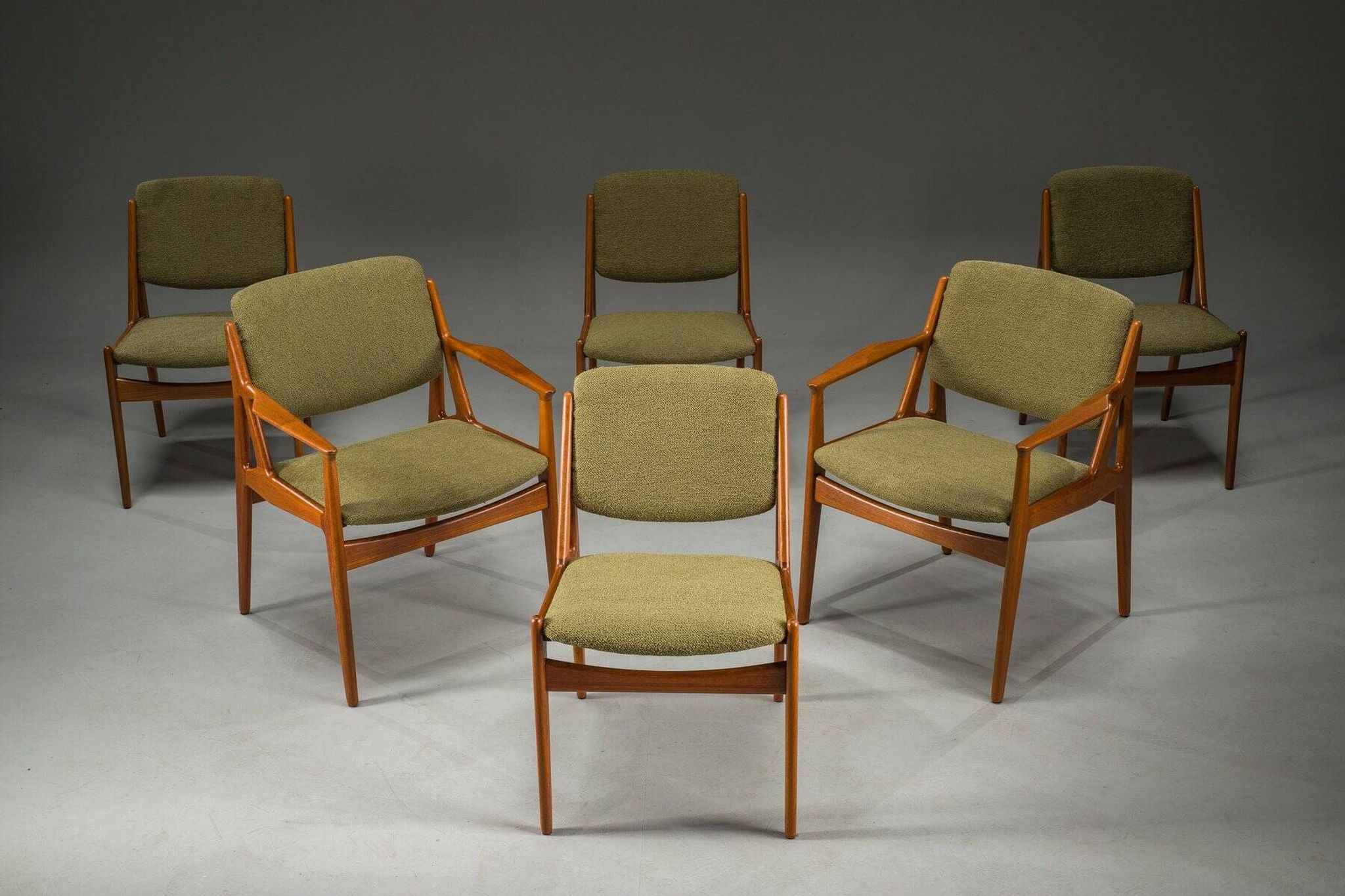 Danish Ella chairs in teak attributed to Arne Vodder for Vamo Sønderborg, 1960s, set of 6