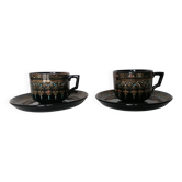 Duo de tasses victoriennes 19ème s Victoria numérotées
