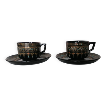 Duo de tasses victoriennes 19ème s Victoria numérotées