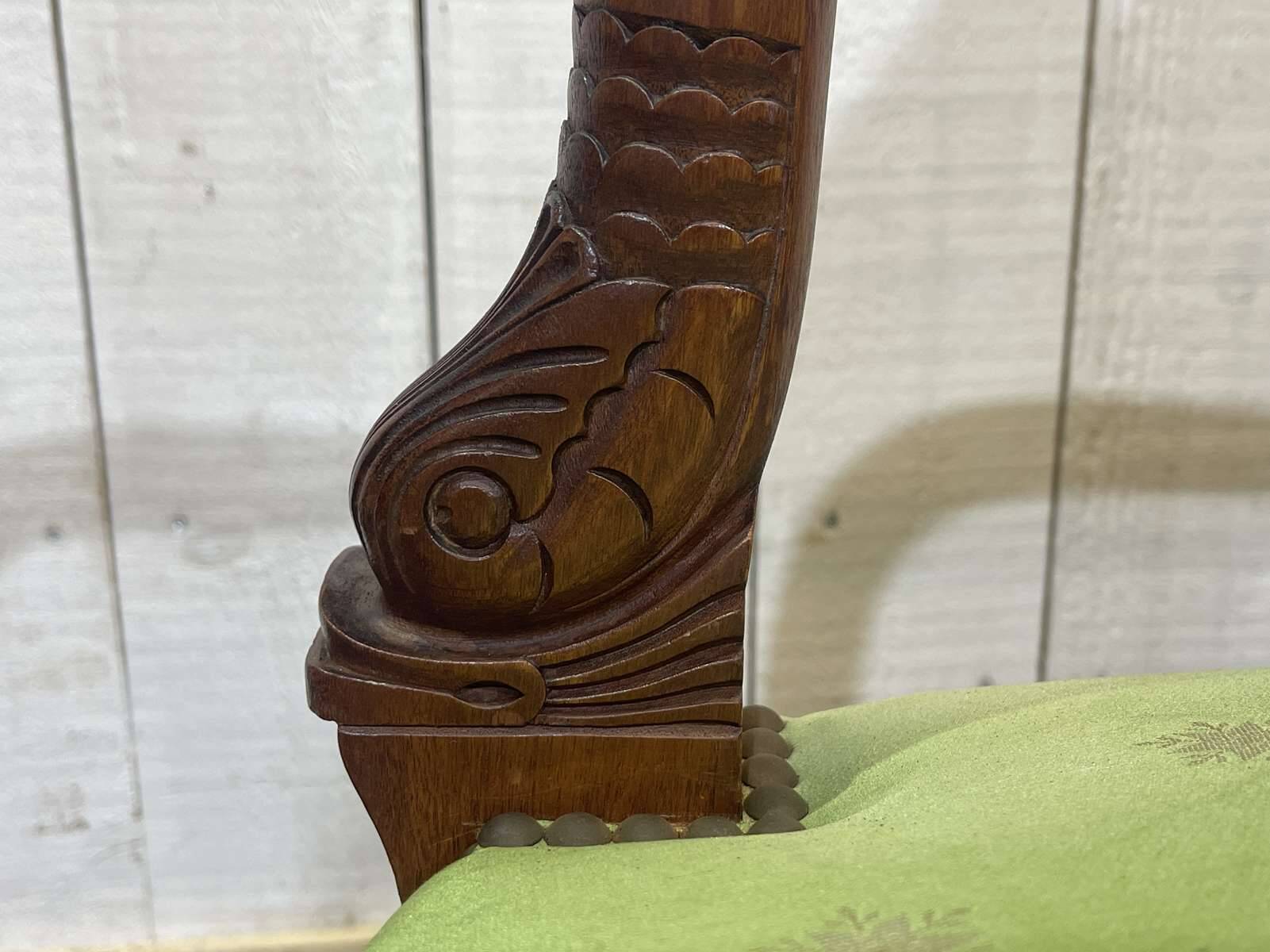 Paire de fauteuils style Empire en acajou, travail des années 50