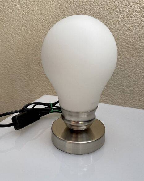 Nino bulb lamp, steel and glass