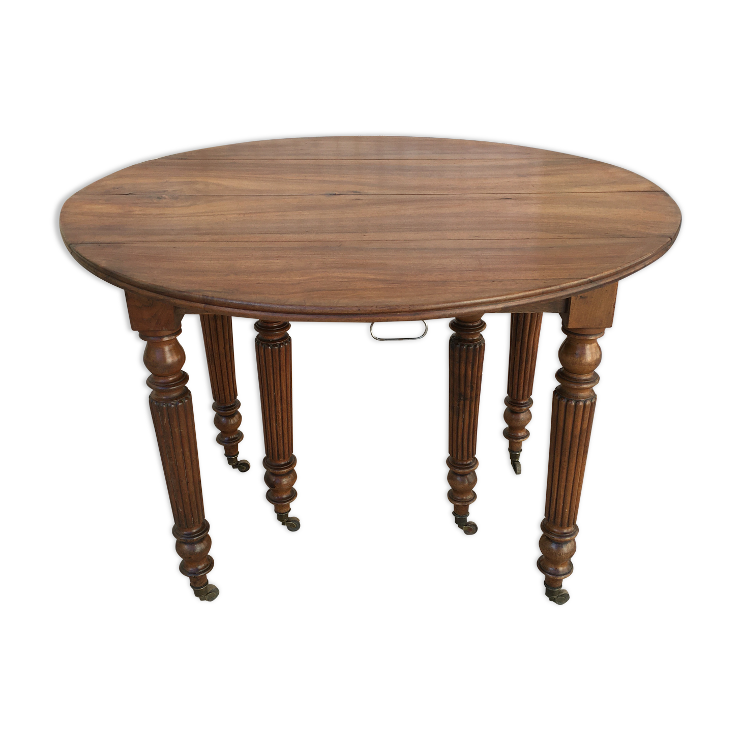 Round table 6 feet 3 solid walnut extensions