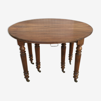 Round table 6 feet 3 solid walnut extensions