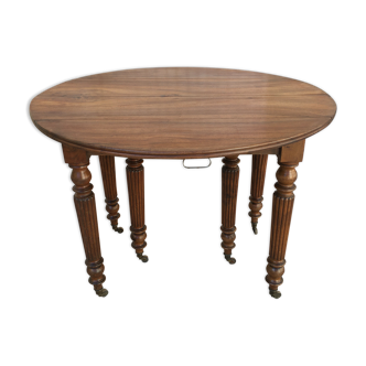 Round table 6 feet 3 solid walnut extensions