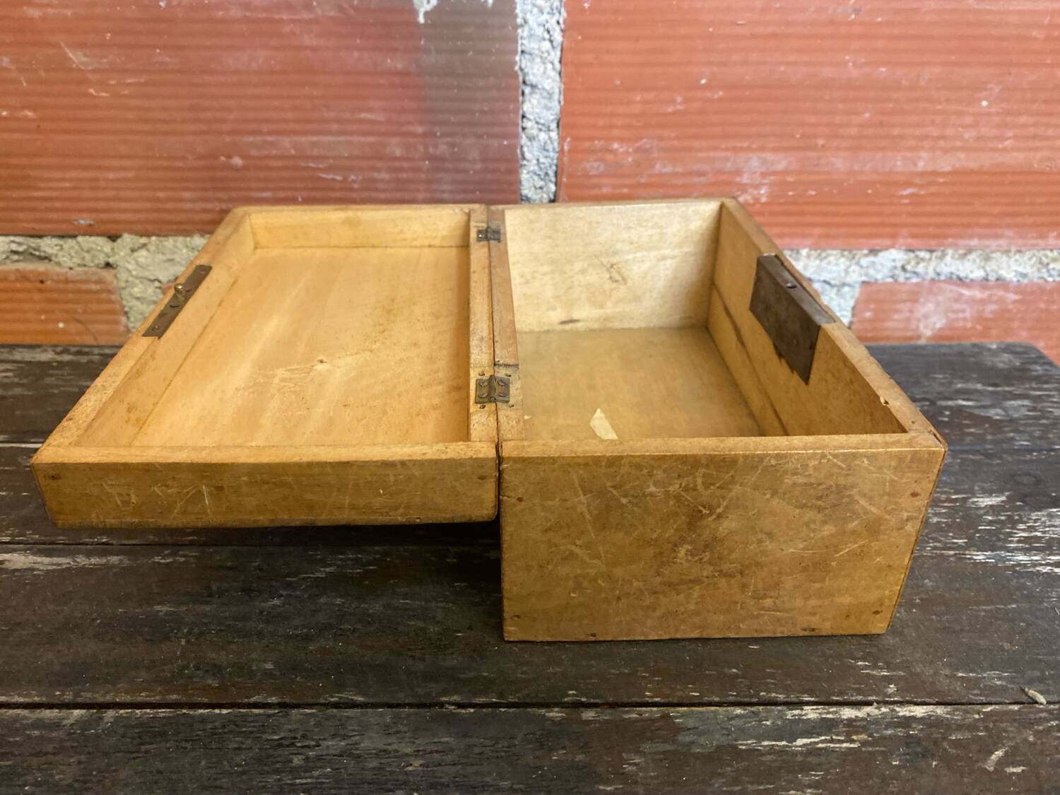 Antique box wooden box with vintage lock