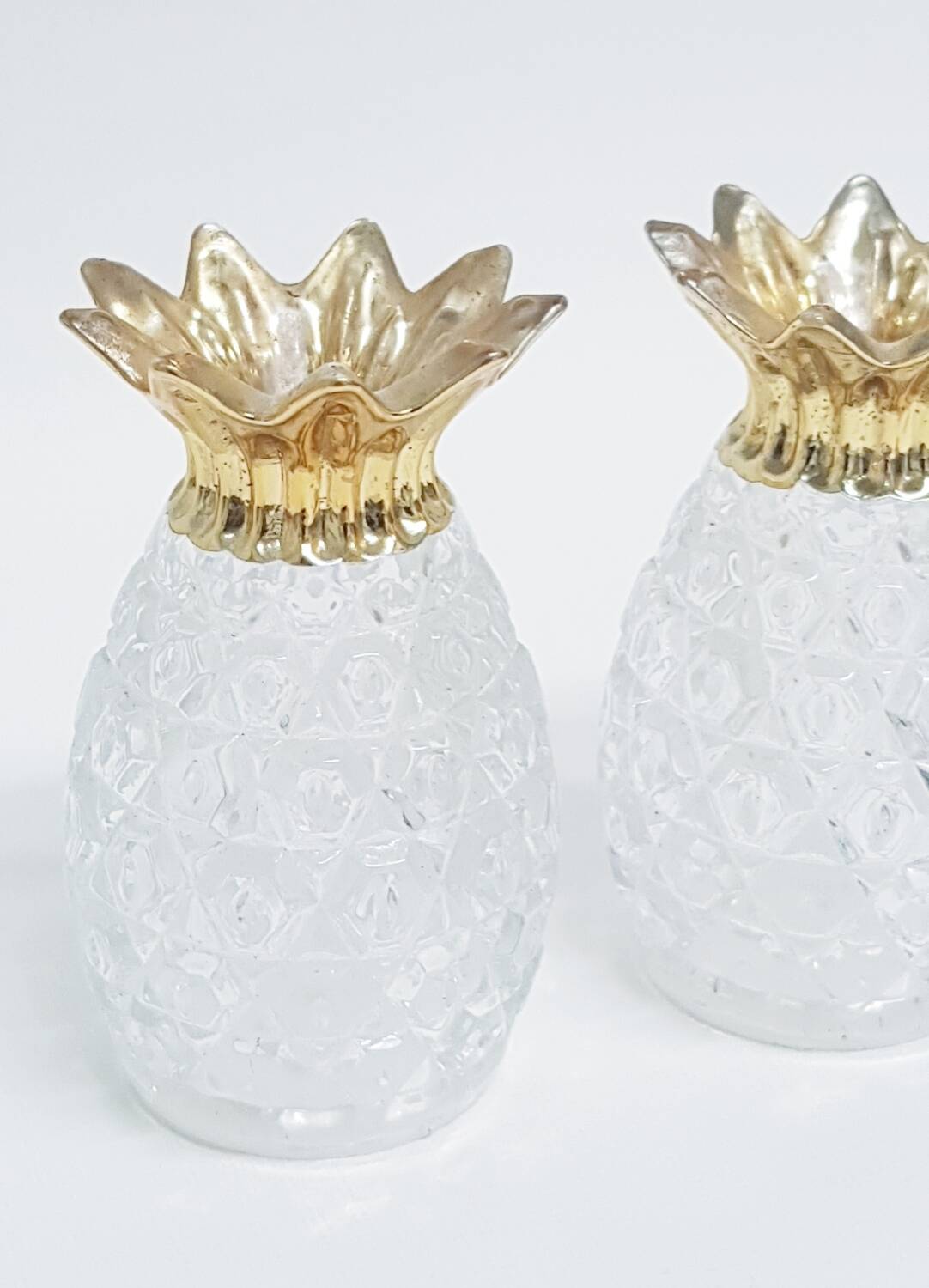 Glass pineapple salt & pepper shakers
