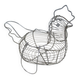 Egg basket chromed metal wire, chicken-shaped,
