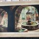 Framed oil fountain painting