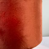 Brass and velvet lamp