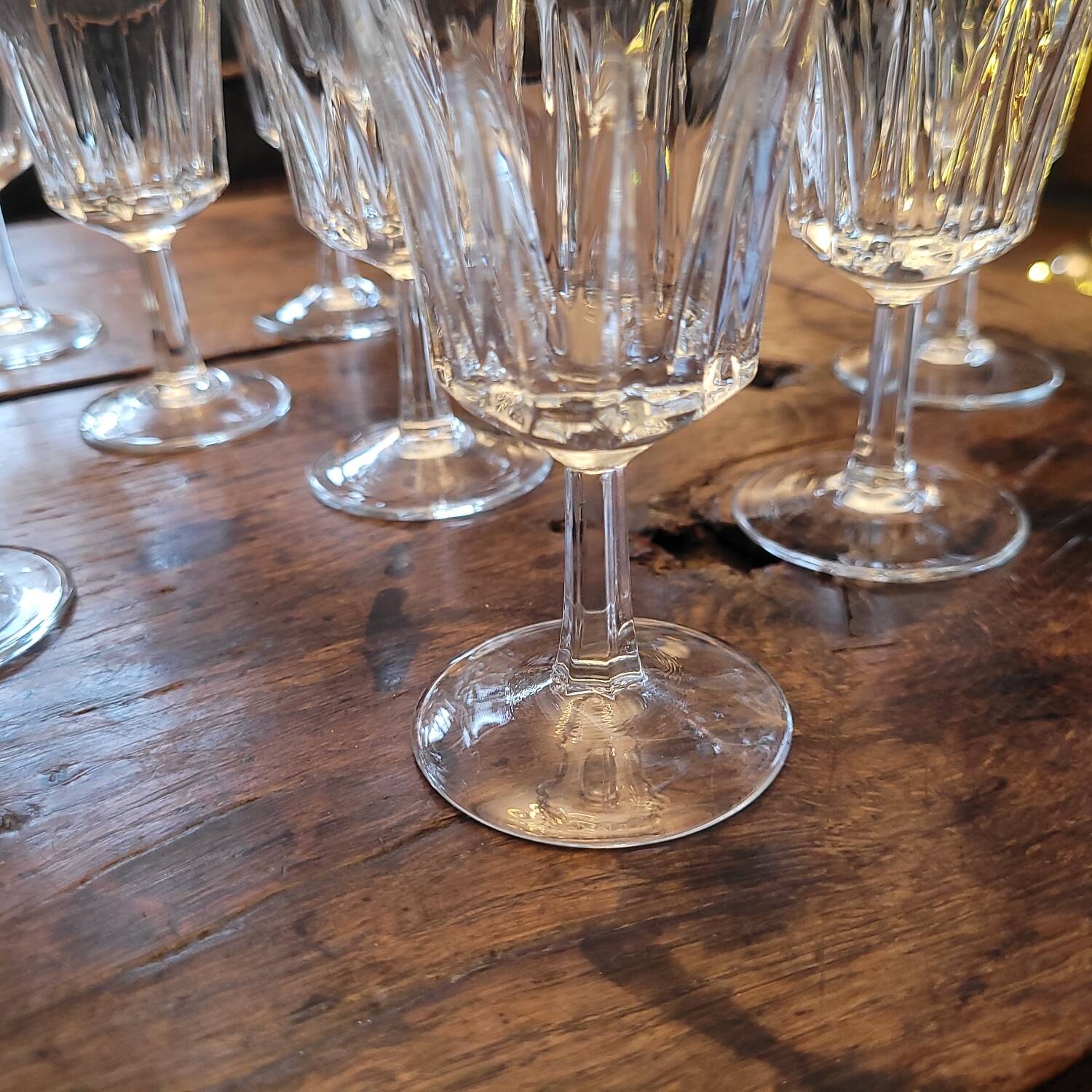 12 faceted stemmed glasses – 1970s 12 faceted stemmed glasses – year