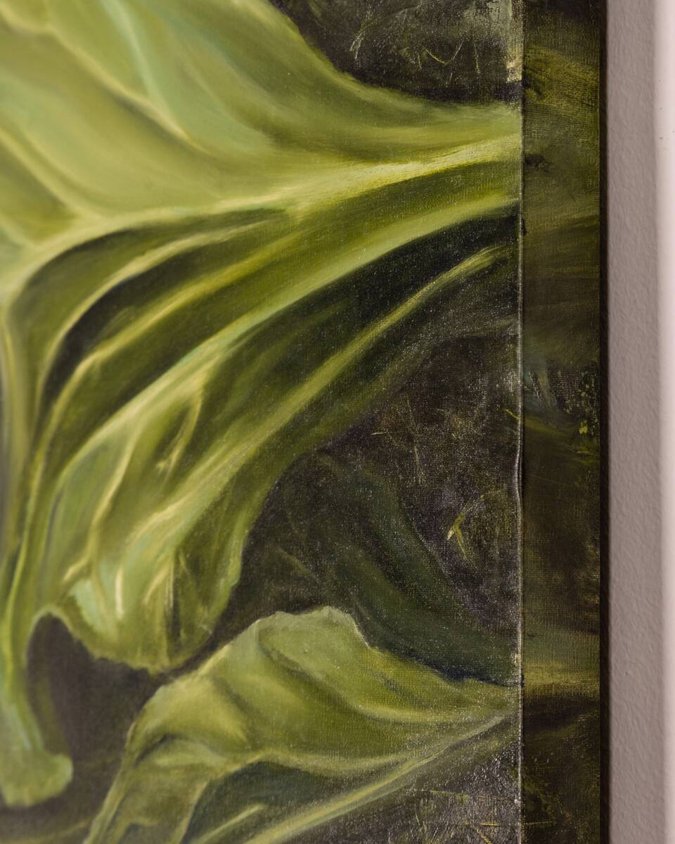 Oil painting on canvas title “palla di vetro” marble series year 2017