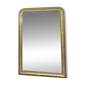Miroir Louis-Philippe perlé 172/121cm doré à la feuille d’or, trumeau