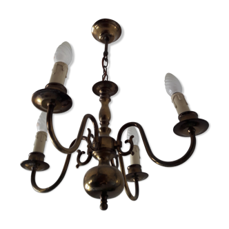 4-branch brass chandelier