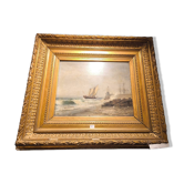Huile sur toile Fin XIXéme siècle Marine par André Maglione