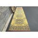 1970s Turkish Oushak Handmade Wool Cotton Yellow Runner 81x362
