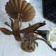 Vintage wall light in gold metal and flowers