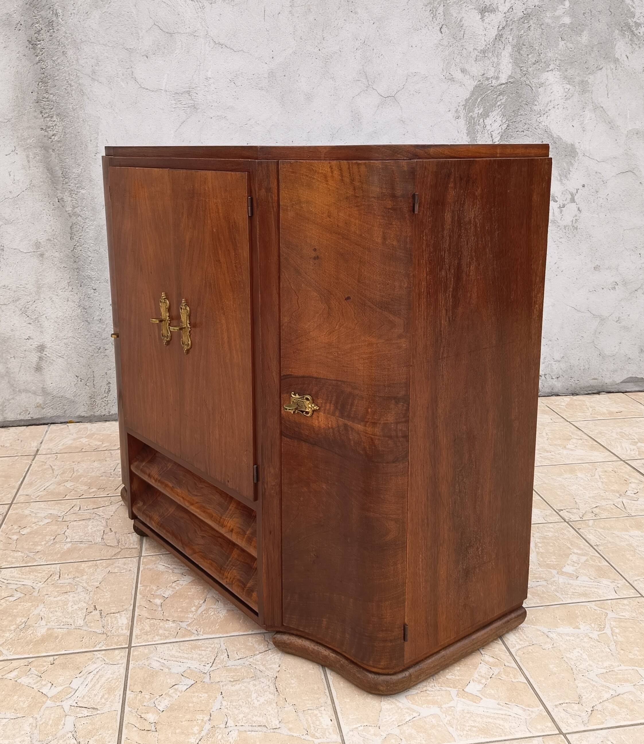 Art Deco walnut burl buffet