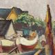 Original Swedish Oil on Panel – “Village and Harbour” by G. Fogler – Signed – Vintage & Framed – 49 × 39 cm (19.2" × 15.3")