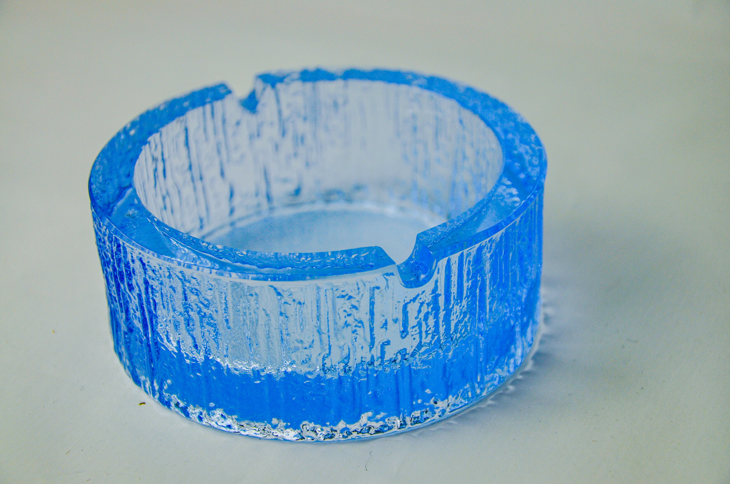 Ice ashtray by Antonio Imperatore, blue murano glass, Italy, 1970