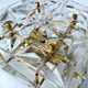 pair vintage wall lamps 60s golden crystal fine gold