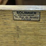 SOUBRIER Chippendale sideboard in oak, elm burl and marble