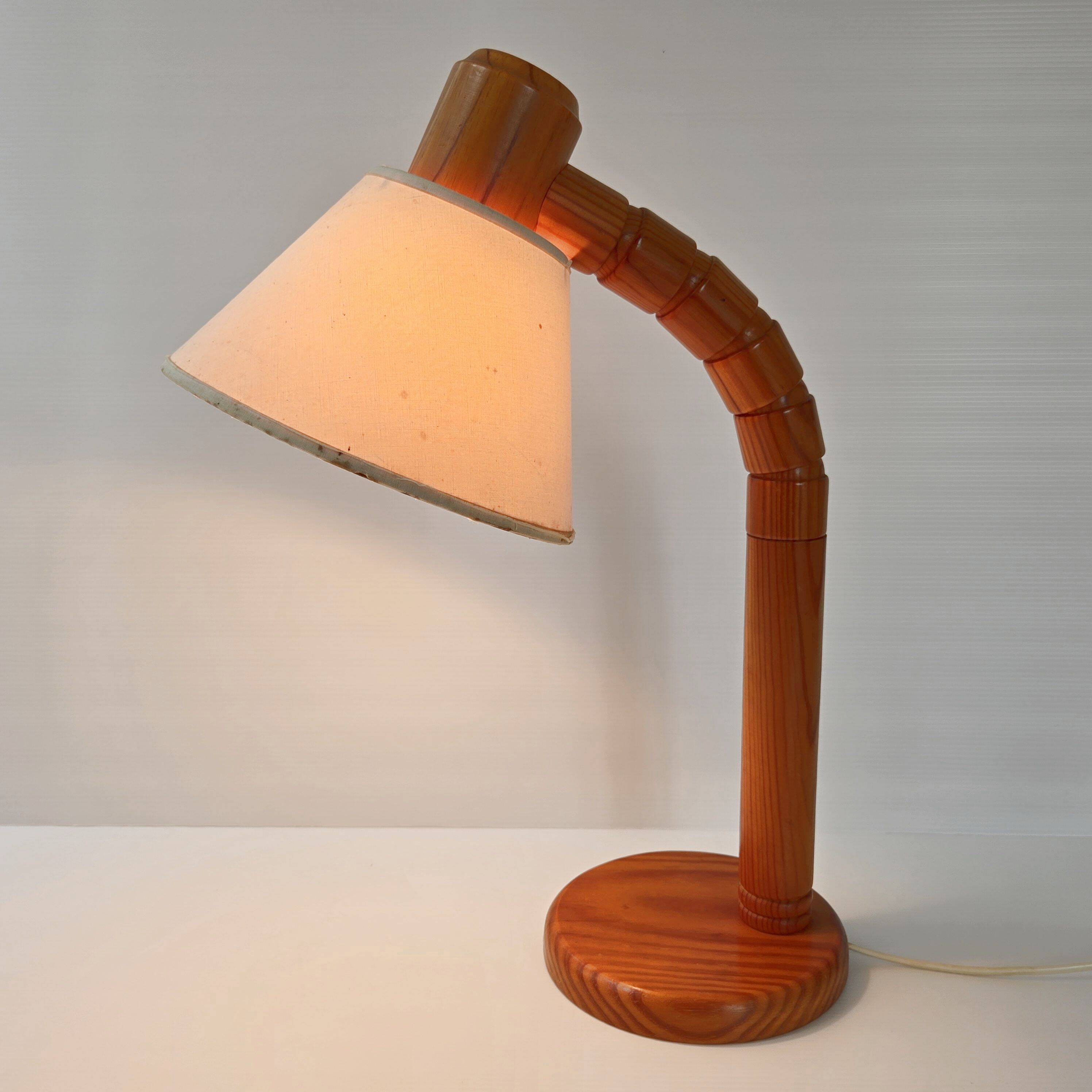 Vintage pine lamp for Solbackens Svarveri, 1970s