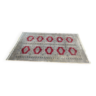 Tapis oriental persan rouge bordeaux et gris en laine 160x240cm