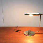 Mid-century minimalist brass table lamp by Rosemarie & Rico Baltensweiler for Baltensweiler.