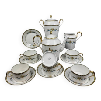 Service à thé en porcelaine Bernardaud Limoges décor Corne d’abondance