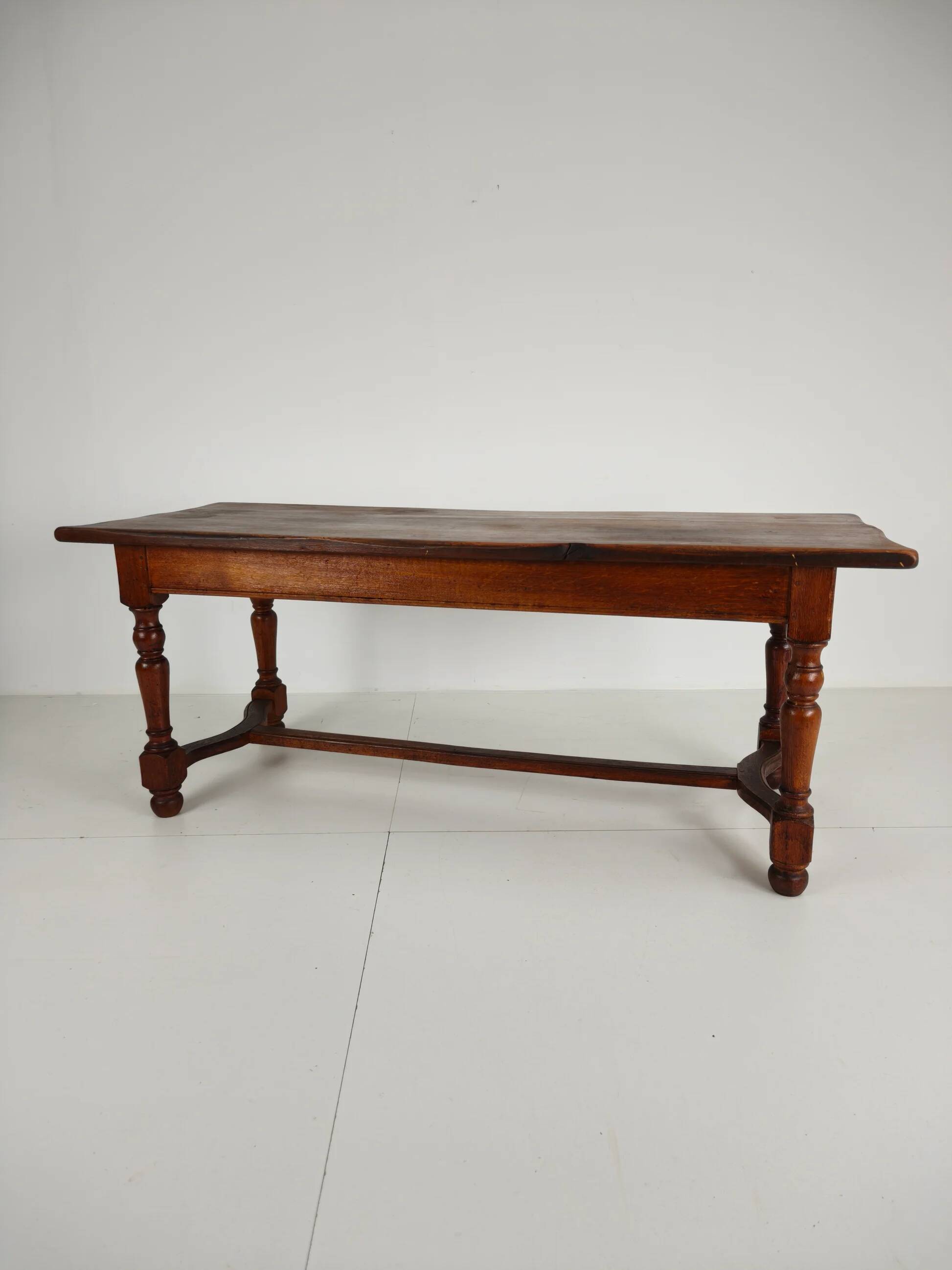 French antique oak farmhouse table – 20th century