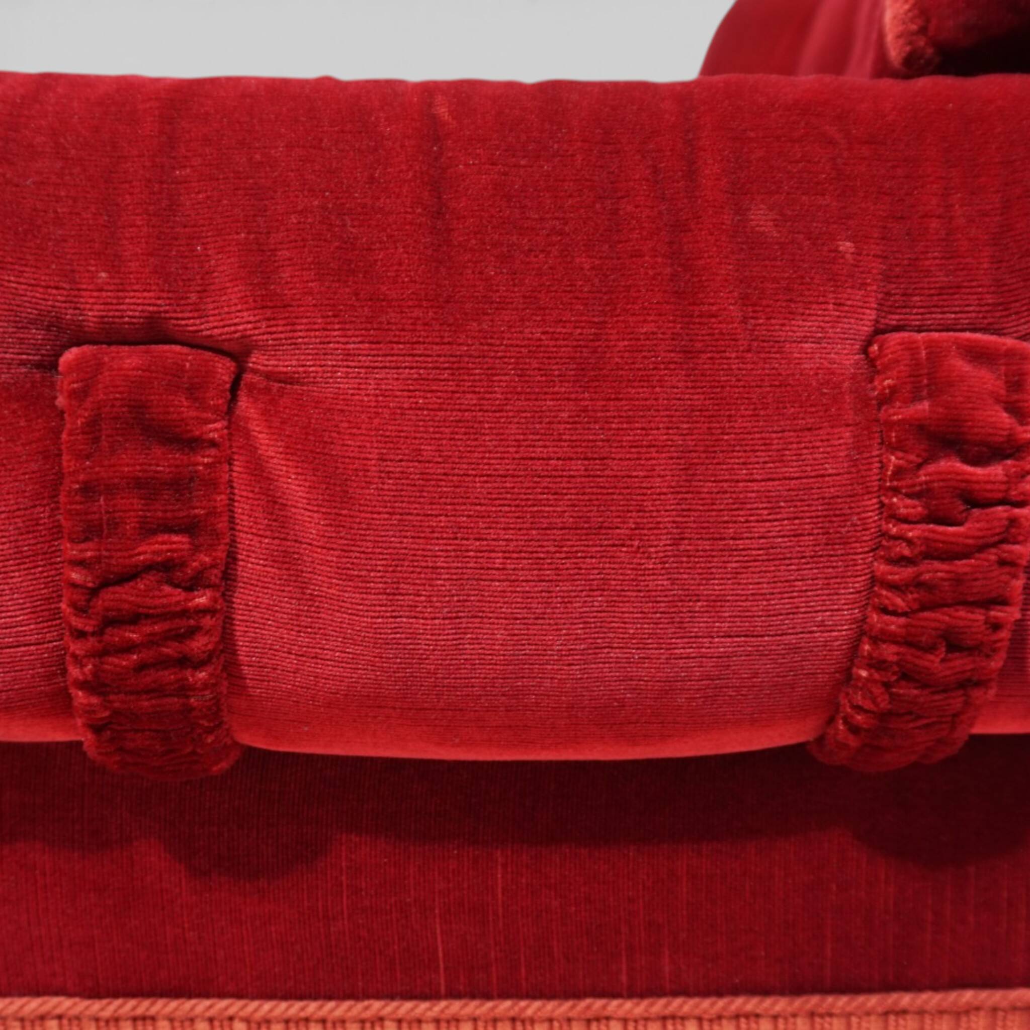 Hollywood Regency red lounge chair in Art Deco style, 1940