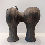 Large sandstone bull, by Dominique Pouchain, 2025