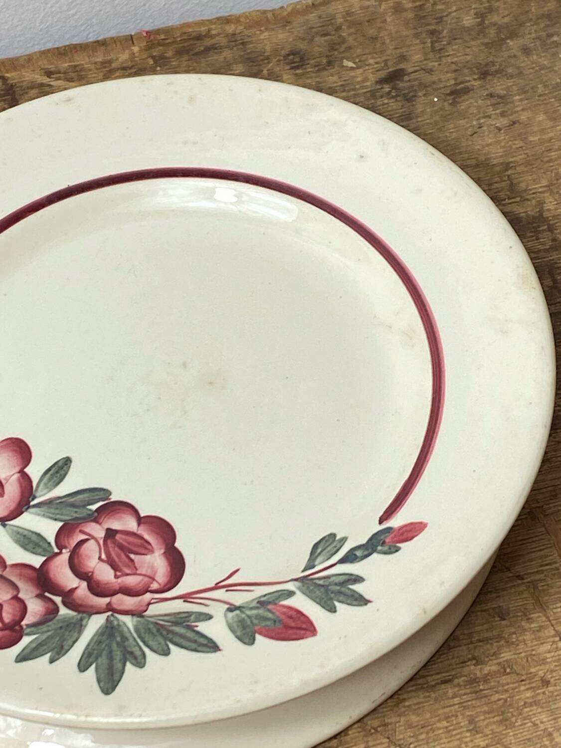 Two Digoin Sarreguemines dessert plates