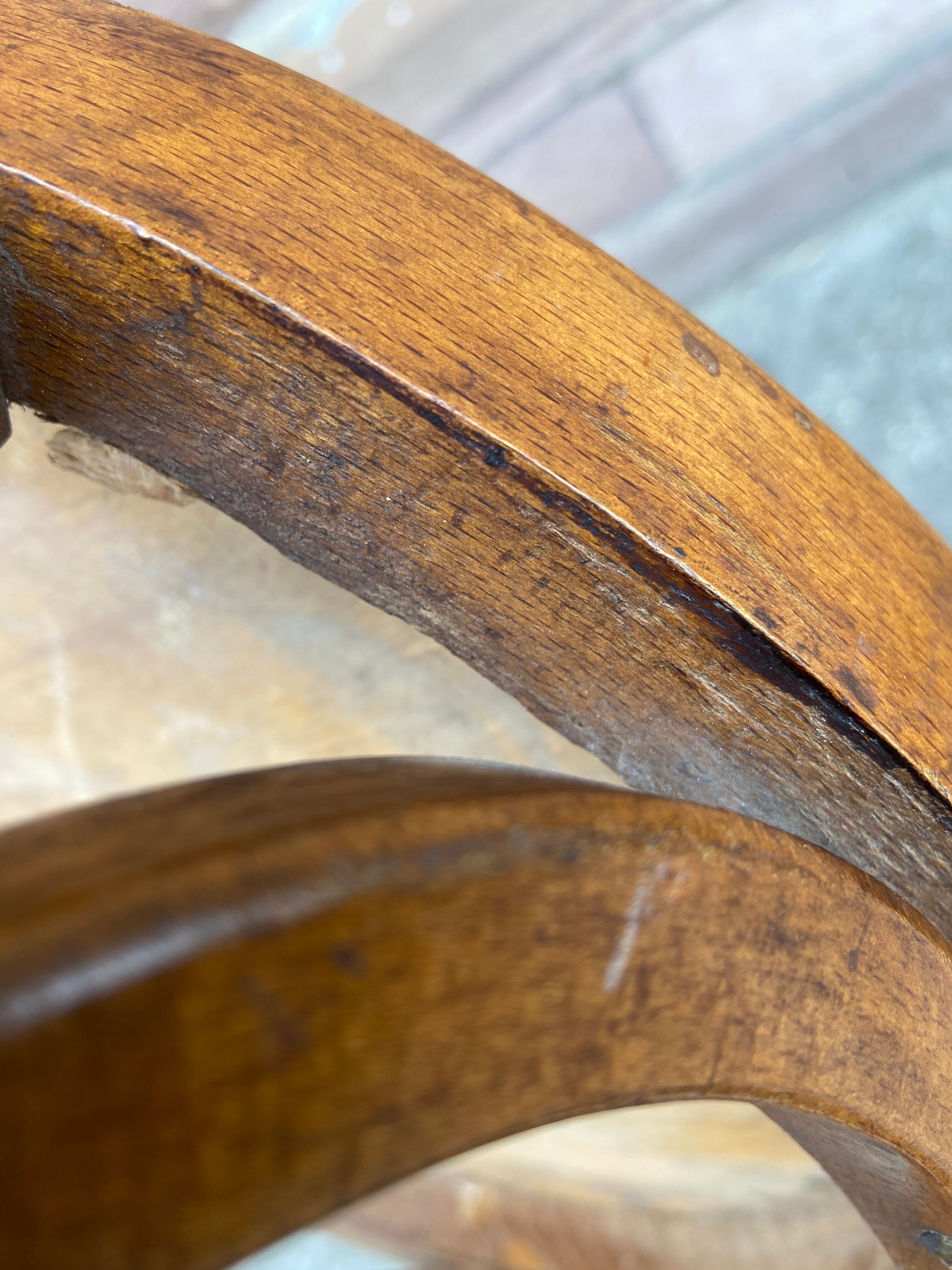 Baumann curved wood stool 60s