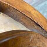 Baumann curved wood stool 60s