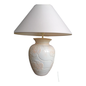 Lampe céramique  décor feuilles