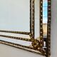 Large vintage Spanish Venetian-style wall mirror, brass, 1980s Hollywood Regency