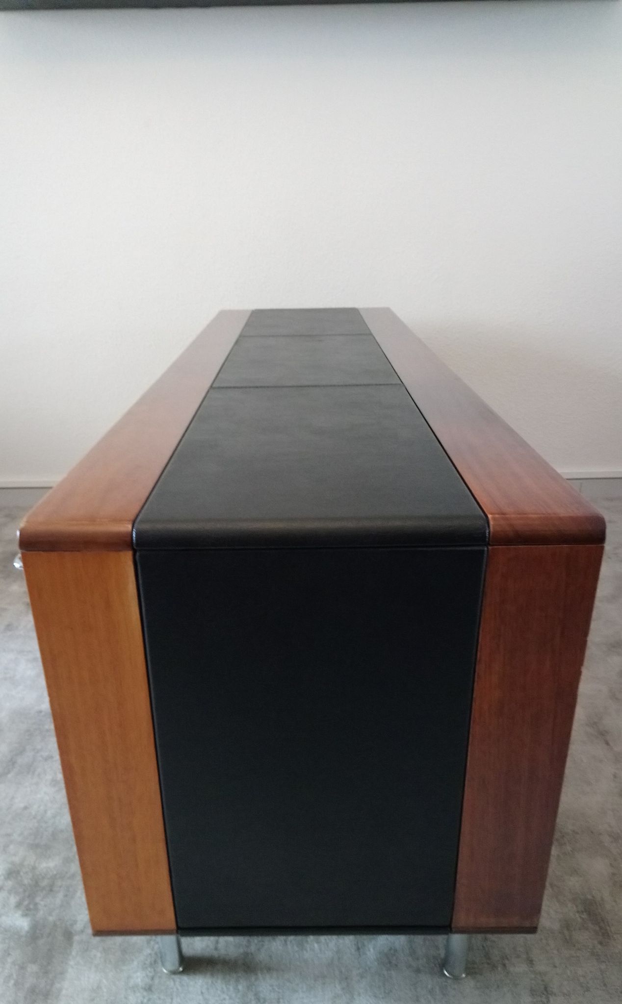 Rare row of wood and leatherette of the 60s 70s